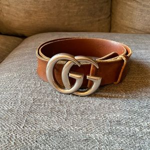Authentic Gucci Double G Leather Belt